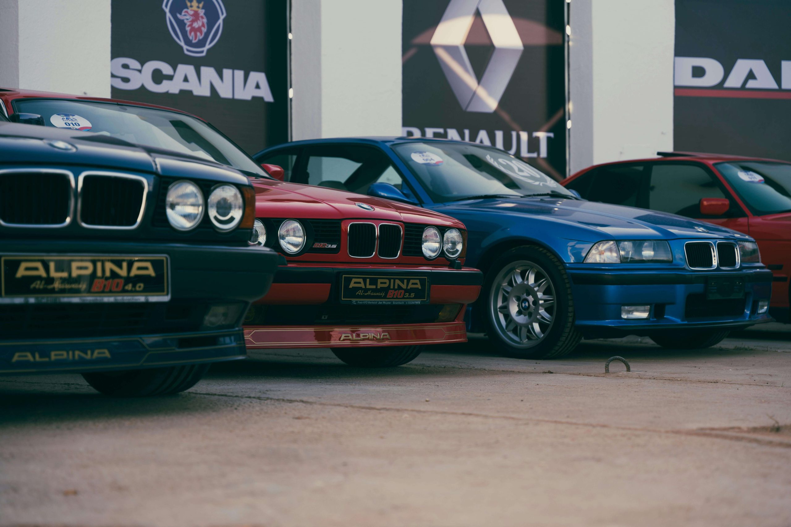 European BMW vehicles lined up at Euromotive auto repair shop